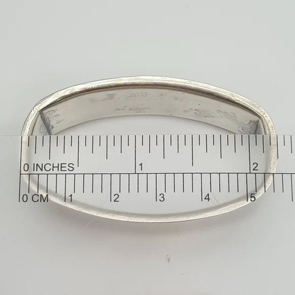 Wallace Oval Hammered Napkin Ring Sterling Silver Mono 180-5 Monogrammed "CWS" - Picture 8 of 10